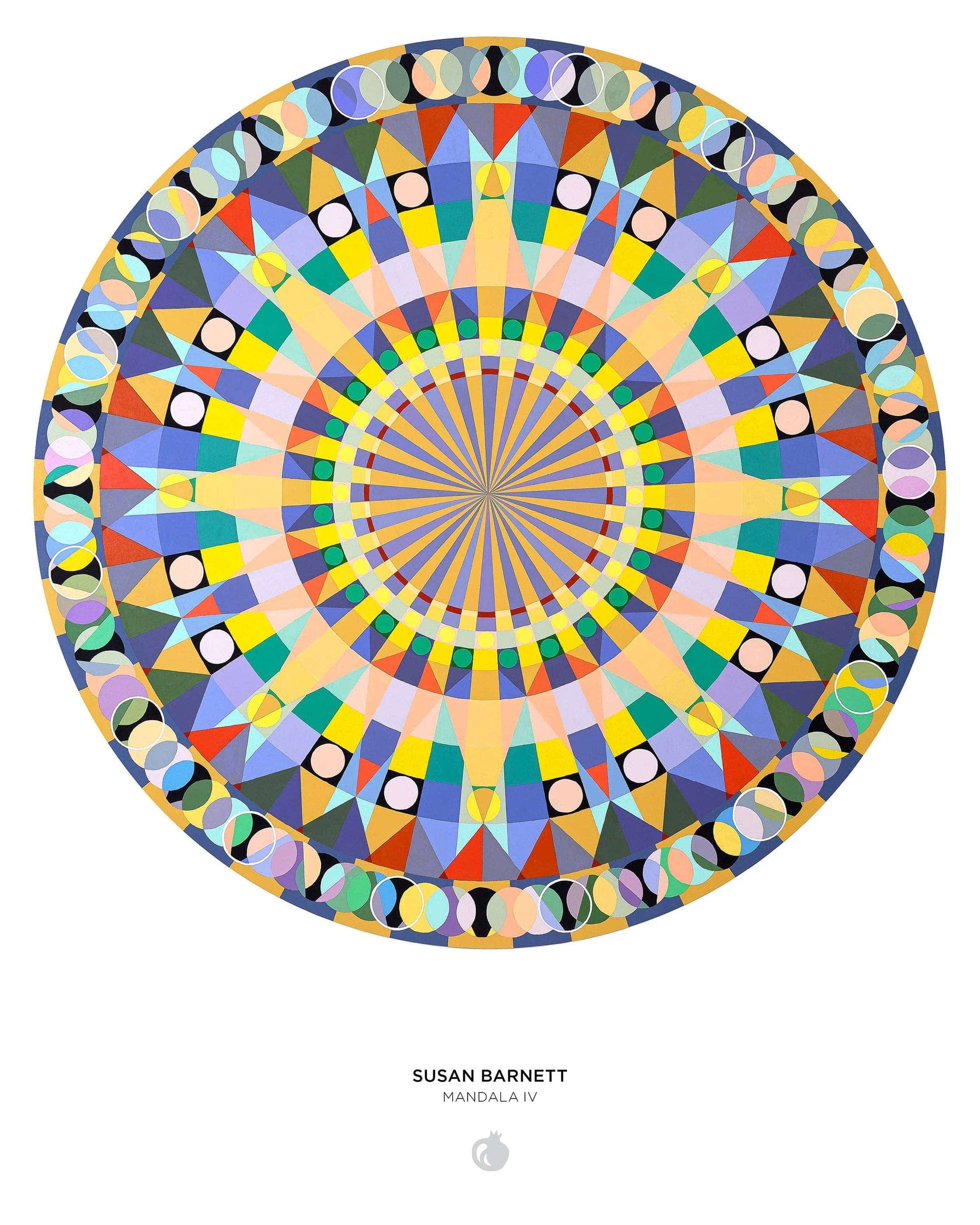 Pomegranate - Susan Barnett: Mandala IV 500-Piece Circular Jigsaw Puzzle - PMA Store at the Portland Museum of Art, Maine