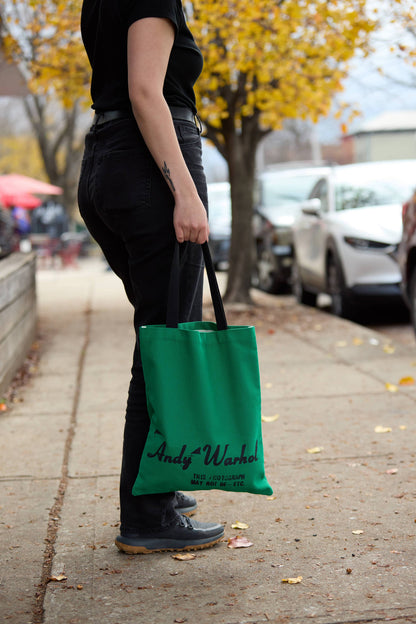 Chronicle Books - Warhol Soup Can Canvas Tote Bag - Green - PMA Store at the Portland Museum of Art, Maine