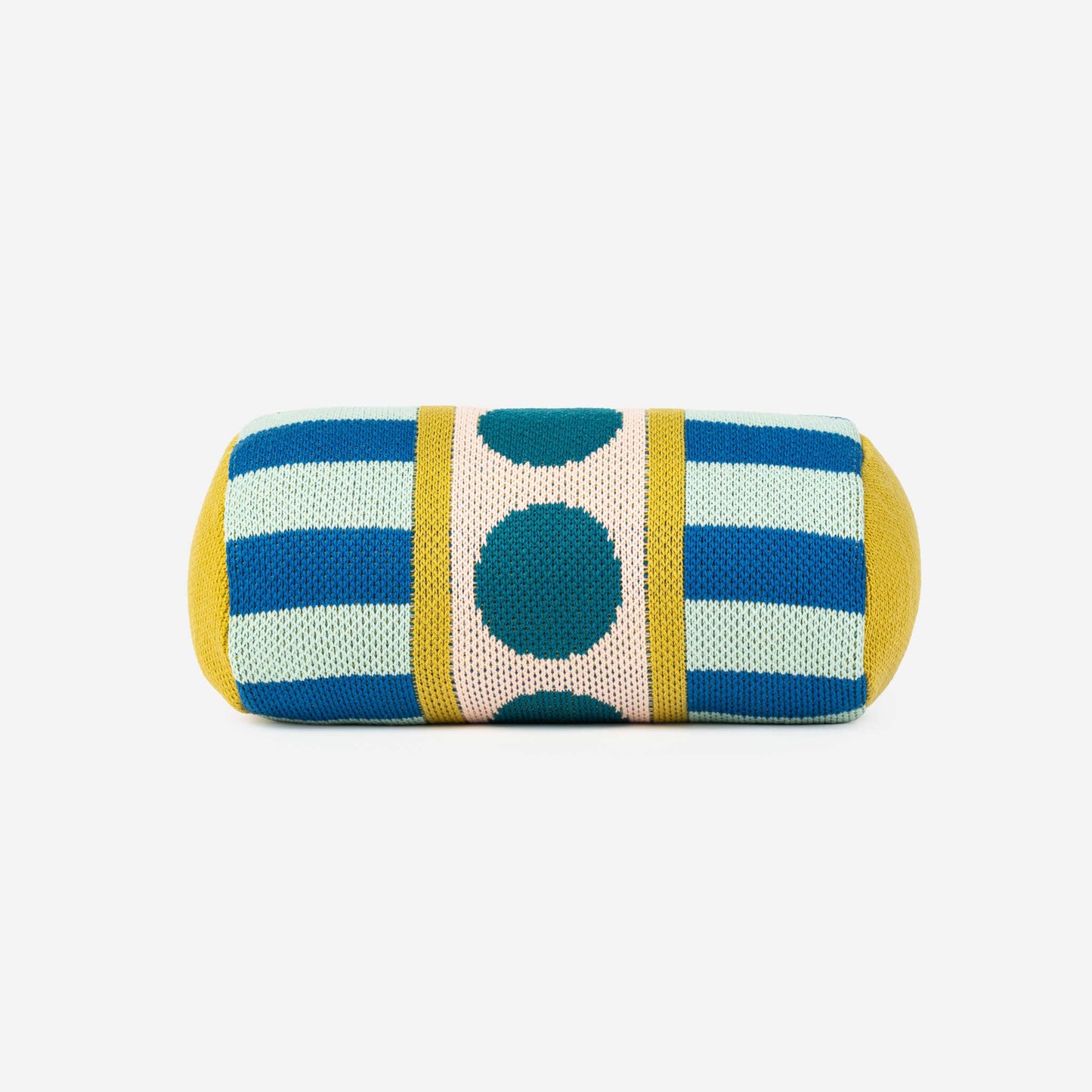 Stripe Dot Bolster Pillow: Cobalt - PMA Store at the Portland Museum of Art, Maine