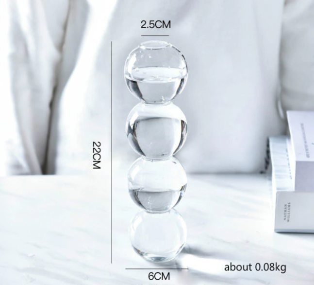 Bubble Shape Glass Vase: Blue / Short 3 Balls - PMA Store at the Portland Museum of Art, Maine