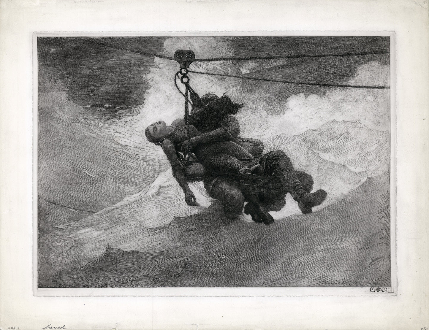 The Life Line Etching PMA Winslow Homer Postcard
