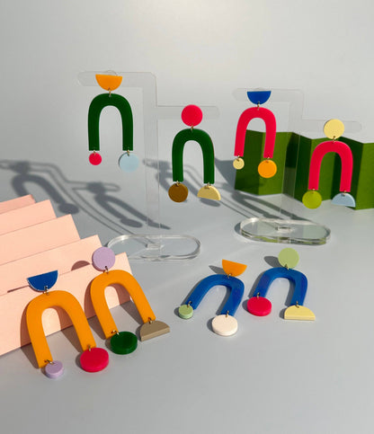 Combinist Goods - Collage Earrings: Green