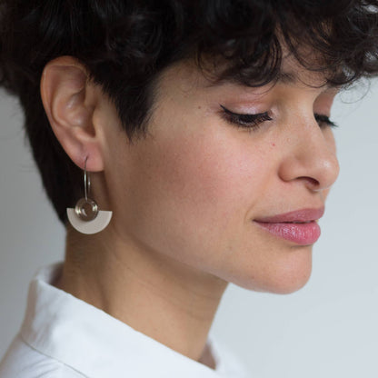 NEW Blok Earrings - Color: Turquoise and Gold Rose Mirror - PMA Store at the Portland Museum of Art, Maine