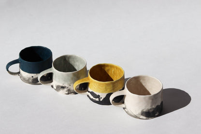 Elizabeth Benotti Ceramics - Pinched Splatter Mug: Deep ocean - PMA Store at the Portland Museum of Art, Maine
