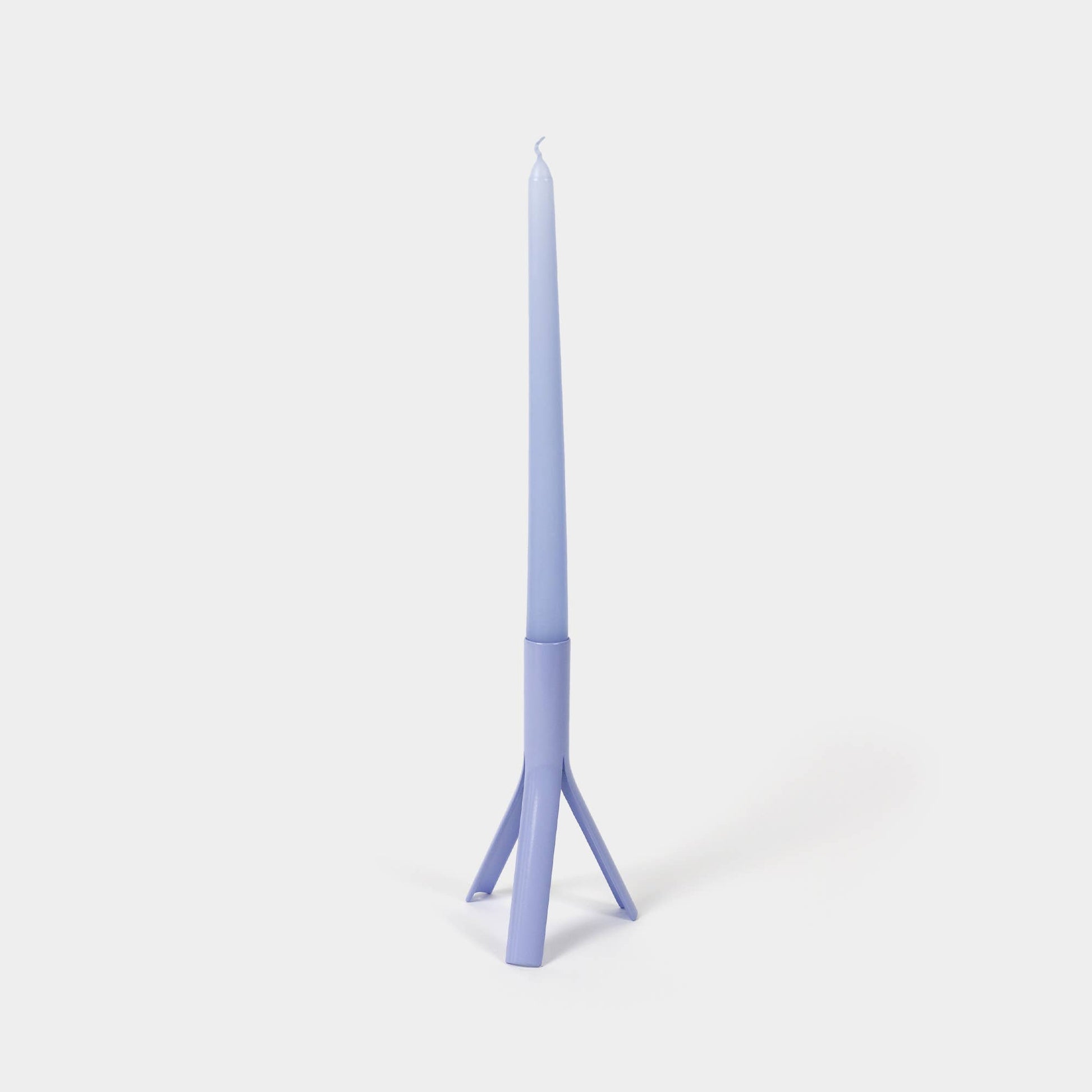 54 Celsius - Taper Candles (4 Pack) + Steel Rocket Holder, Lavender - PMA Store at the Portland Museum of Art, Maine