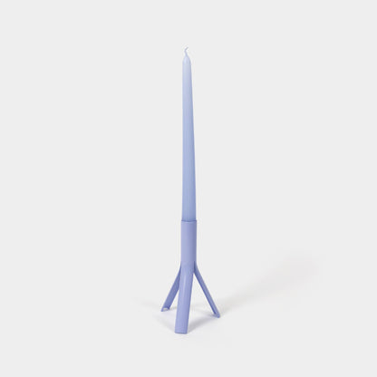 54 Celsius - Taper Candles (4 Pack) + Steel Rocket Holder, Lavender - PMA Store at the Portland Museum of Art, Maine