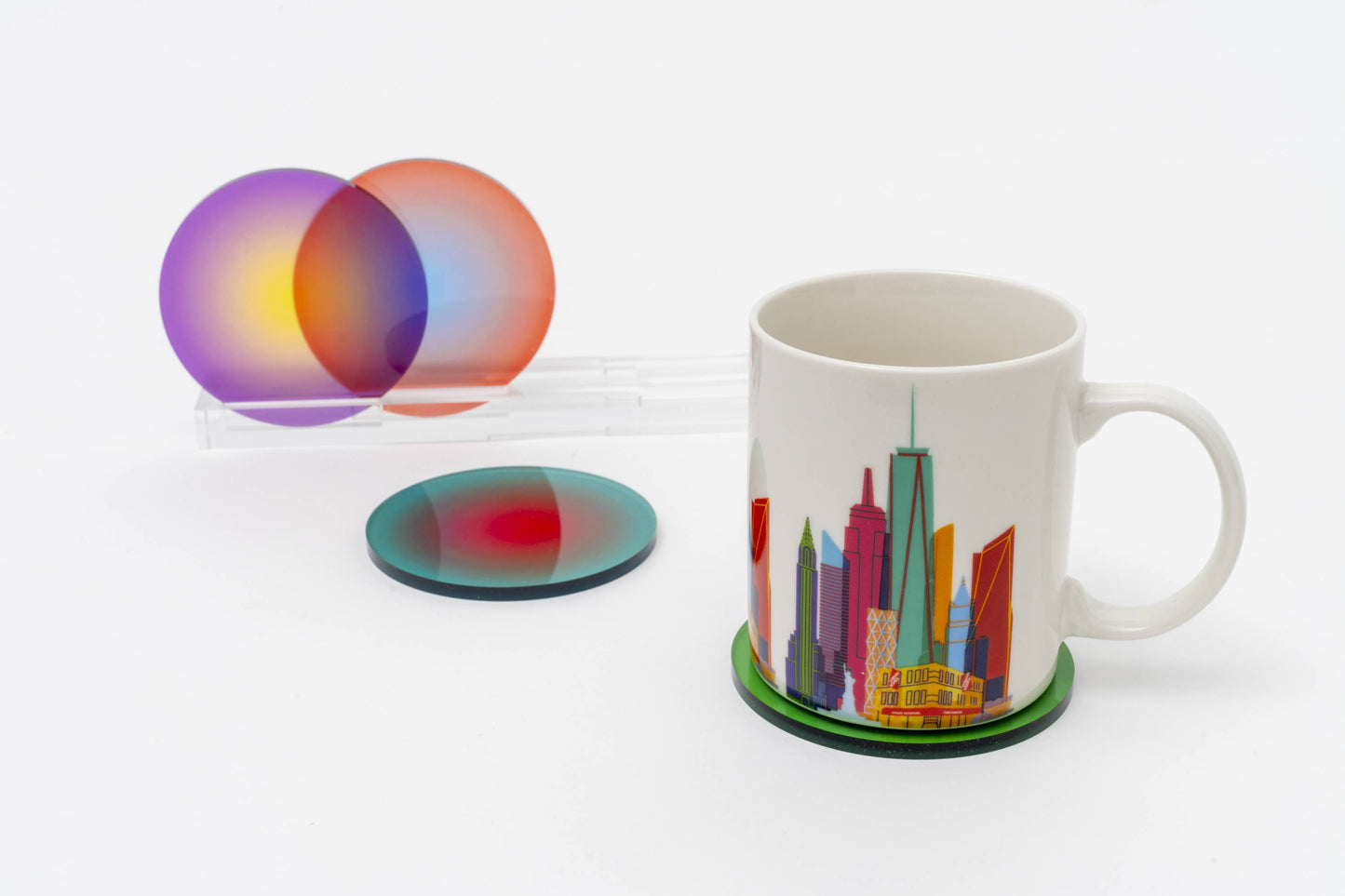 Rainbow Gradient Coasters - PMA Store at the Portland Museum of Art, Maine