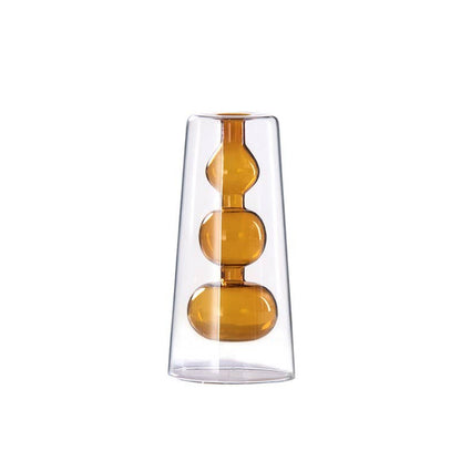 Modern Transparent Glass Vase | Hydroponic Flower Vase: Blue - PMA Store at the Portland Museum of Art, Maine