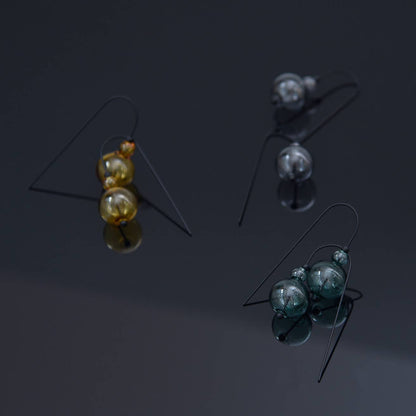 Pursuits - Mini Scoop Earrings: Glass Grey