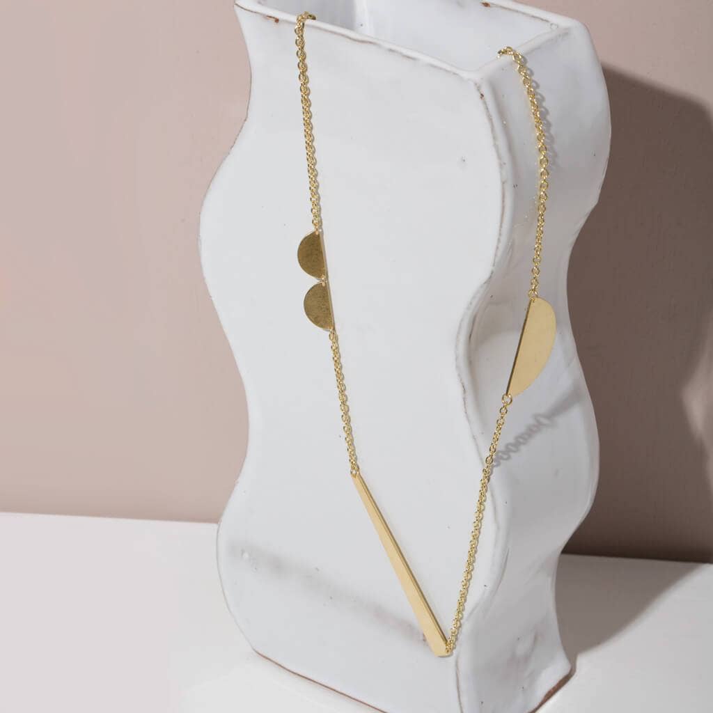 MULXIPLY - SALE - Path Pendant Necklace | Brass - PMA Store at the Portland Museum of Art, Maine