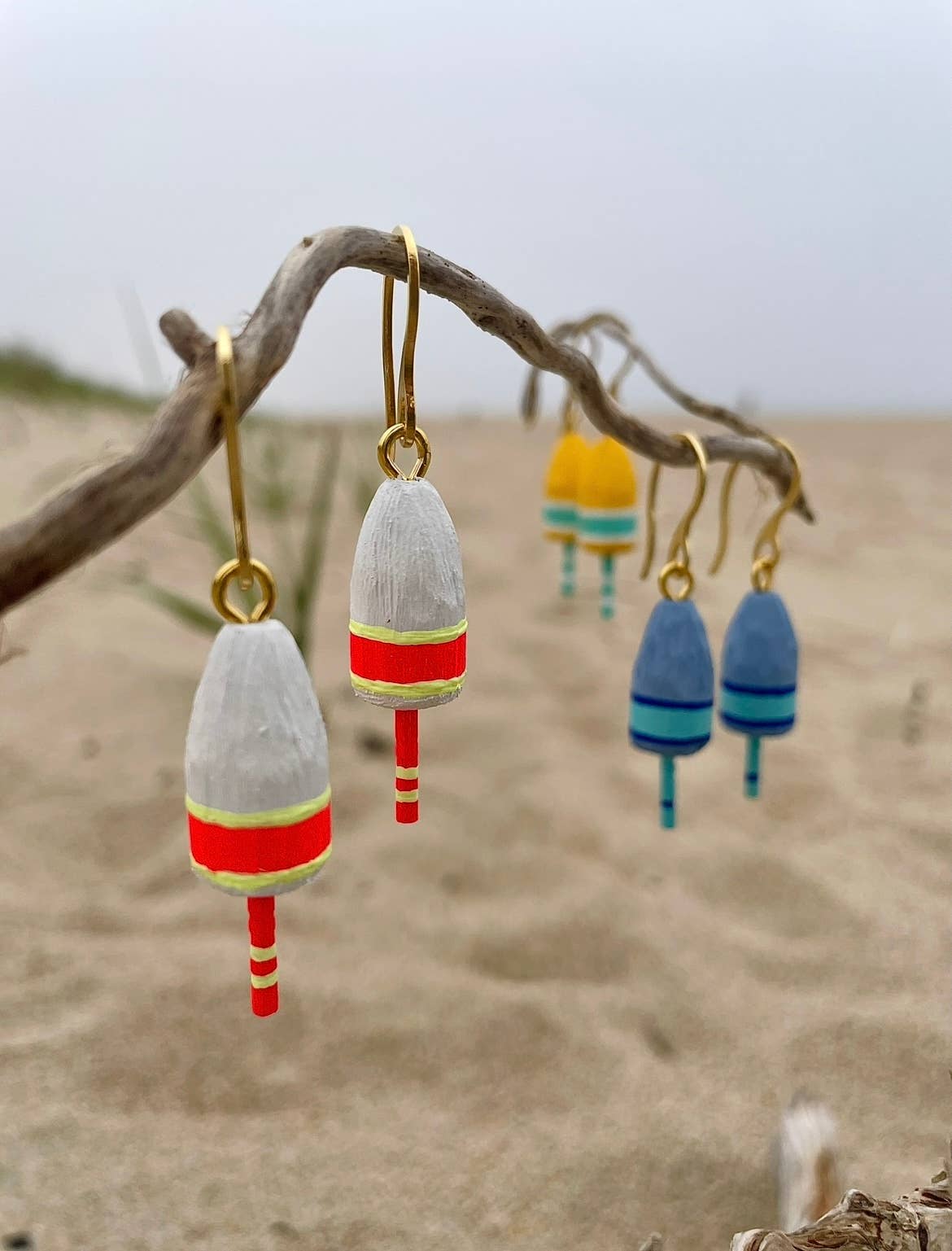 Blue Harbour Boatique - Buoy Earrings: White - PMA Store at the Portland Museum of Art, Maine