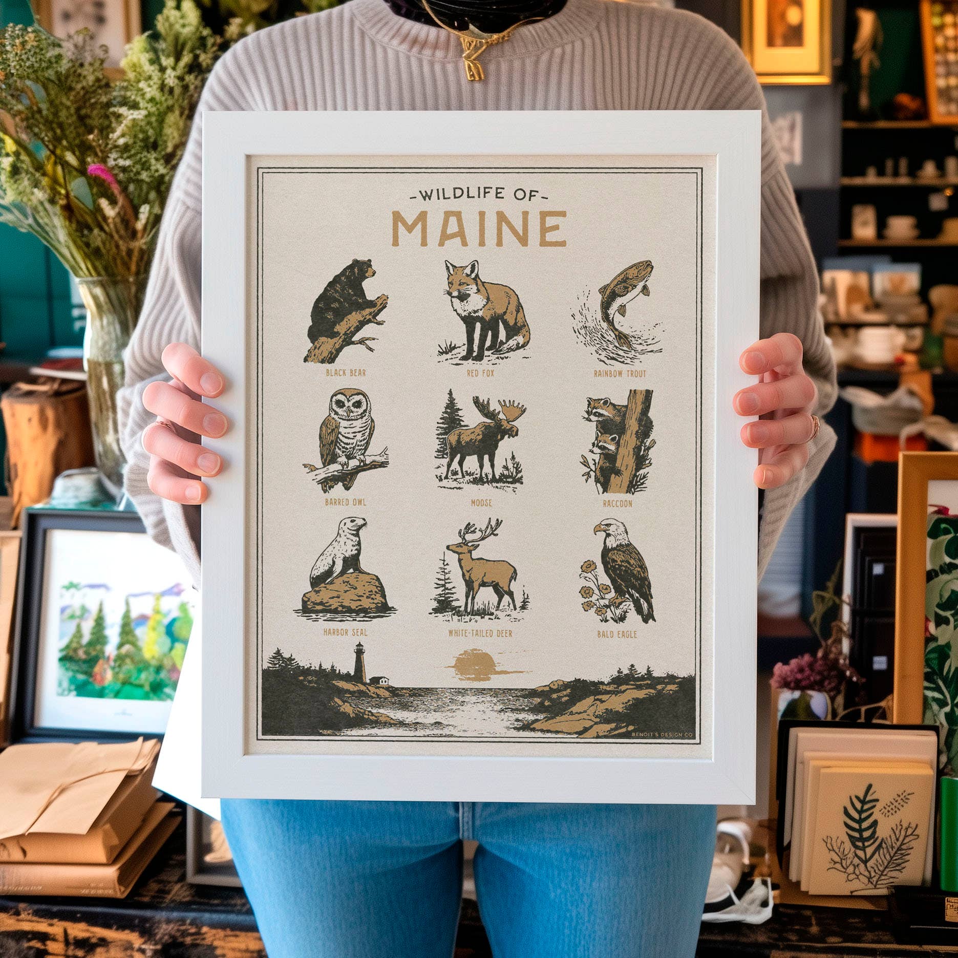 Benoit's Design Co. - Maine Wildlife Print: Unframed 8x10 Print - PMA Store at the Portland Museum of Art, Maine
