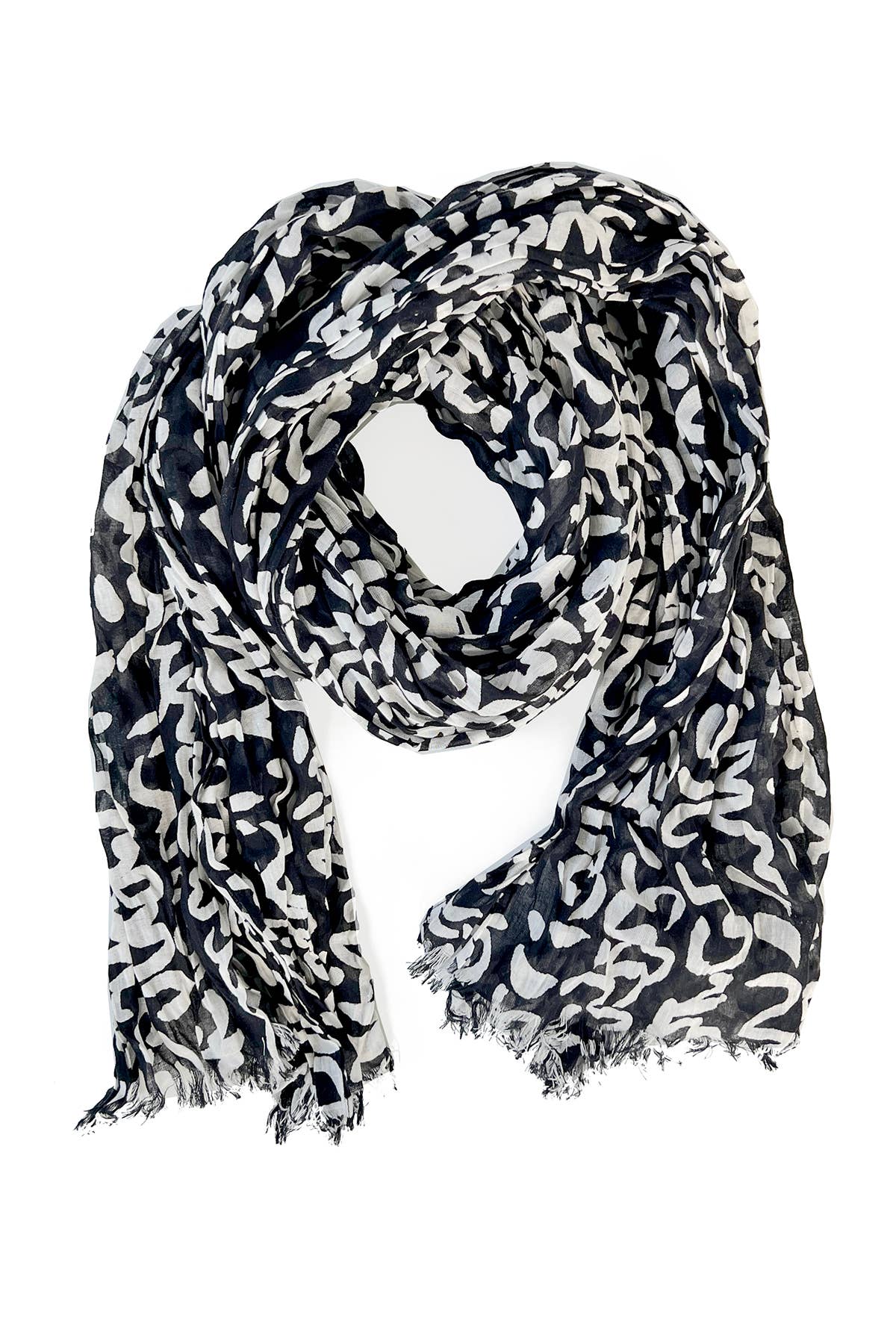 See Design - Cotton Scarf: Sonnet Black/Khaki - PMA Store at the Portland Museum of Art, Maine