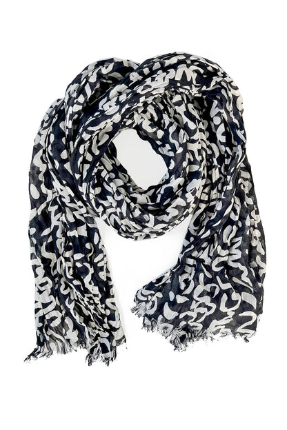See Design - Cotton Scarf: Sonnet Black/Khaki - PMA Store at the Portland Museum of Art, Maine