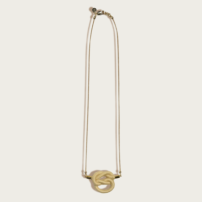 SASHA - Square Fiber + Chain Necklace: Clay Lyocell / 22"