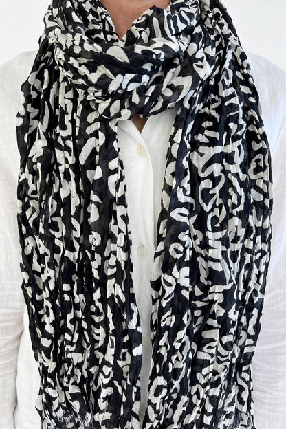 See Design - Cotton Scarf: Sonnet Black/Khaki - PMA Store at the Portland Museum of Art, Maine