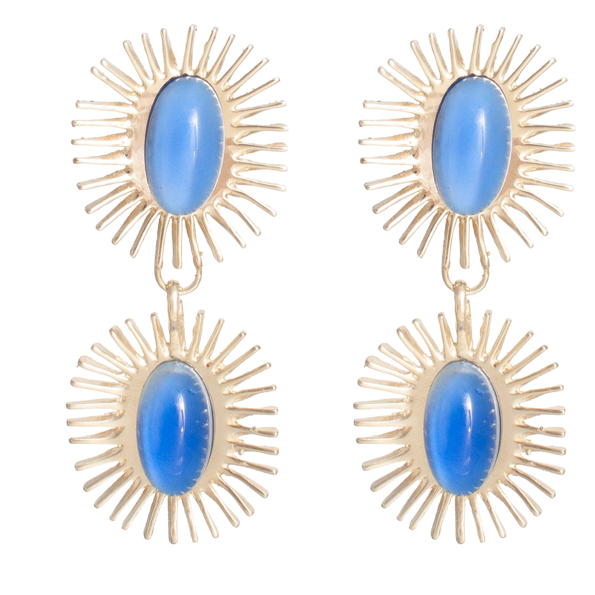 CASTLECLIFF - REINA EARRING: ICE BLUE//BRASS - PMA Store at the Portland Museum of Art, Maine