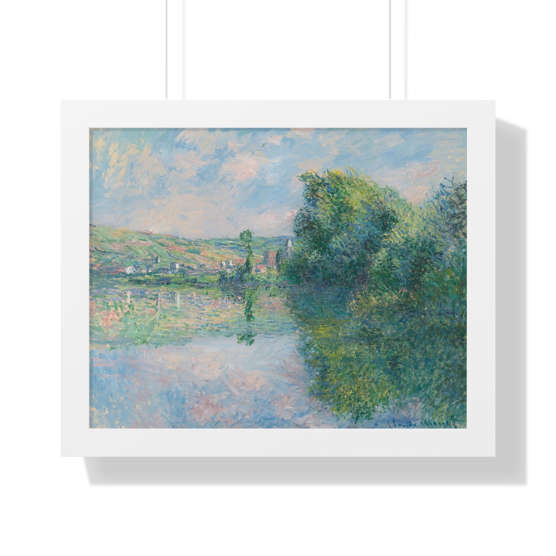 The Seine at Vétheuil Monet Framed Horizontal Framed Poster - Serene Nature Landscape for Home Decor - PMA Store at the Portland Museum of Art, Maine