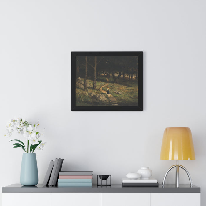 Untitled (Walking in the Woods), 1880s by Edward Mitchell Bannister Nature-Inspired Framed Poster, Wall Art, Interior Decor, Gift for Nature Lovers, Home Decoration