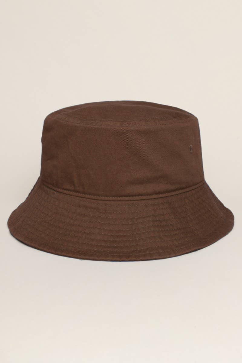 Fashion City - Solid Color Cotton Bucket Fisherman Hats: GREENTEA / S/M