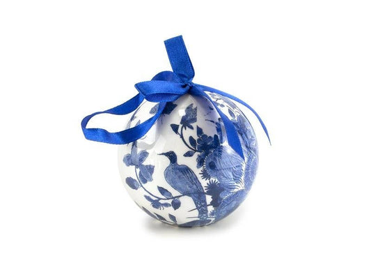 Delft Blue Birds Christmas Ball Ornament, Unbreakable - PMA Store at the Portland Museum of Art, Maine