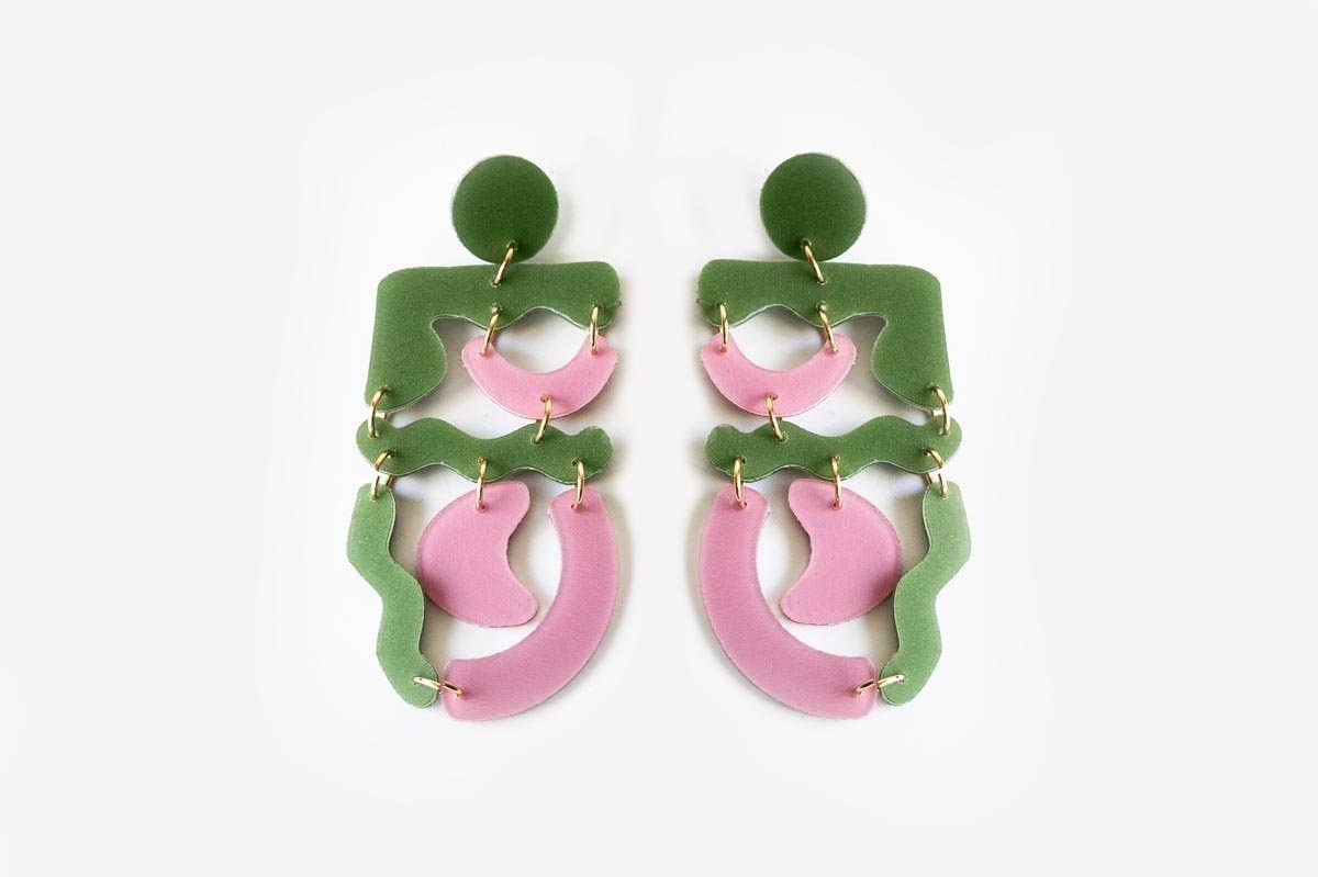Ecoresin Squiggle Mania Earrings: Nude Solar - PMA Store at the Portland Museum of Art, Maine