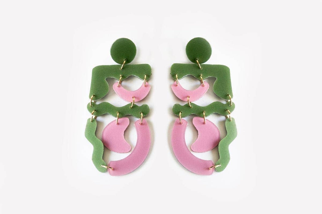 Ecoresin Squiggle Mania Earrings: Nude Solar - PMA Store at the Portland Museum of Art, Maine