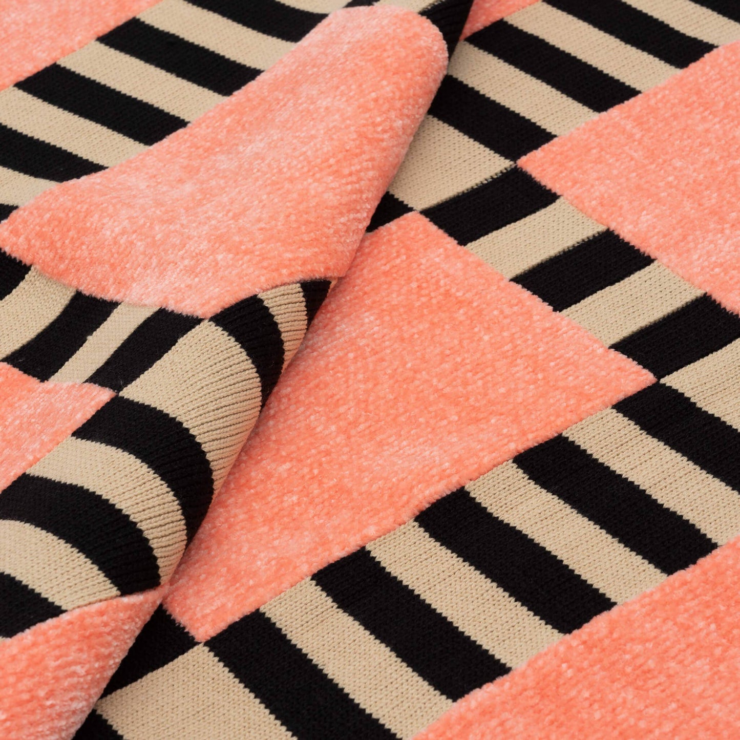 VERLOOP | knits - Tile Patch Chenille Throw: Peach - PMA Store at the Portland Museum of Art, Maine