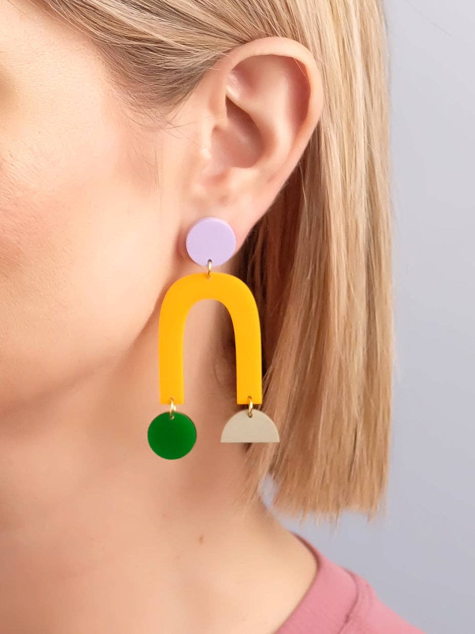 Combinist Goods - Collage Earrings: Cobalt Blue