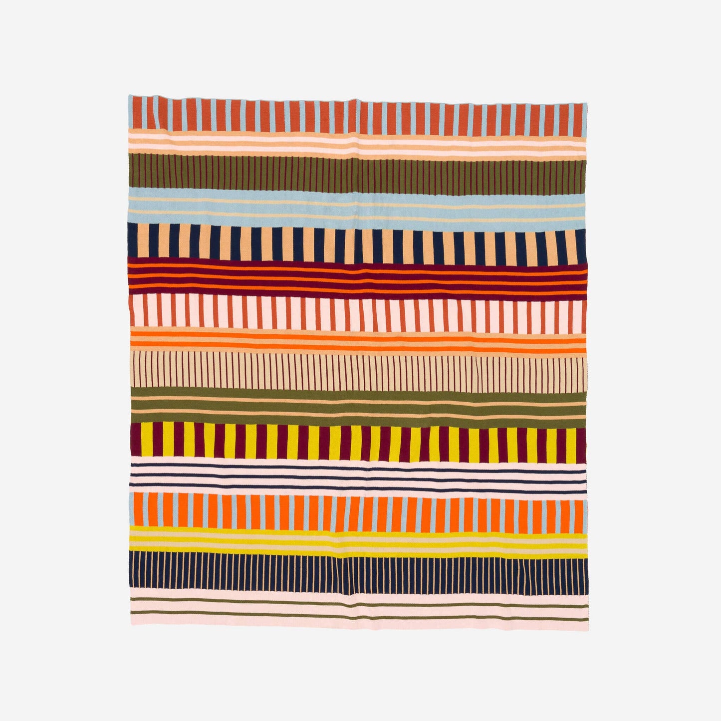 Patchwork Stripe Throw: Rainbow - PMA Store at the Portland Museum of Art, Maine