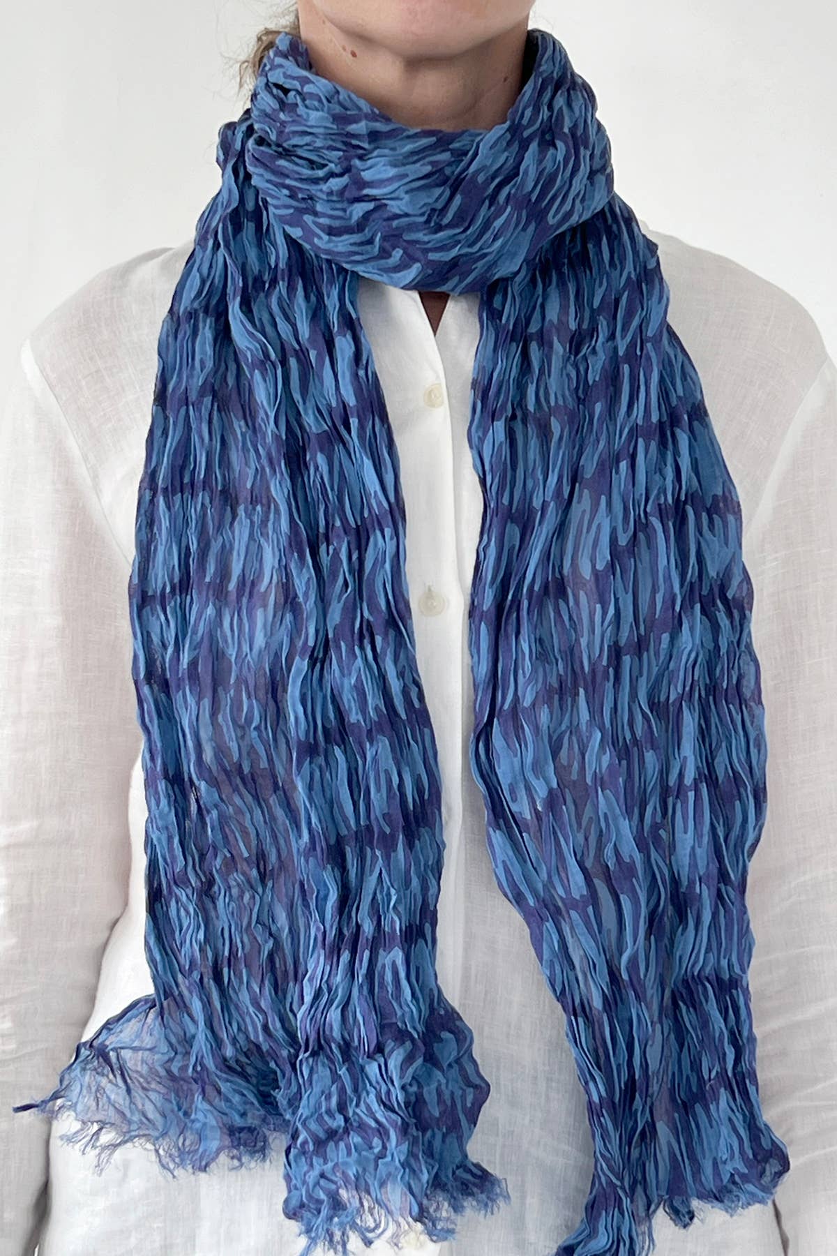Cotton Scarf: Wall Aqua/Blue - PMA Store at the Portland Museum of Art, Maine