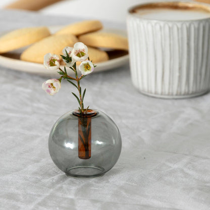 Block Design US - Mini Bubble Glass Vase: Blue and Yellow