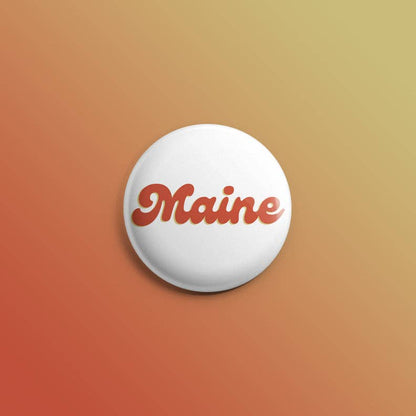 Quiet Tide Goods - Maine Groovy White Background 1inch Pin - PMA Store at the Portland Museum of Art, Maine