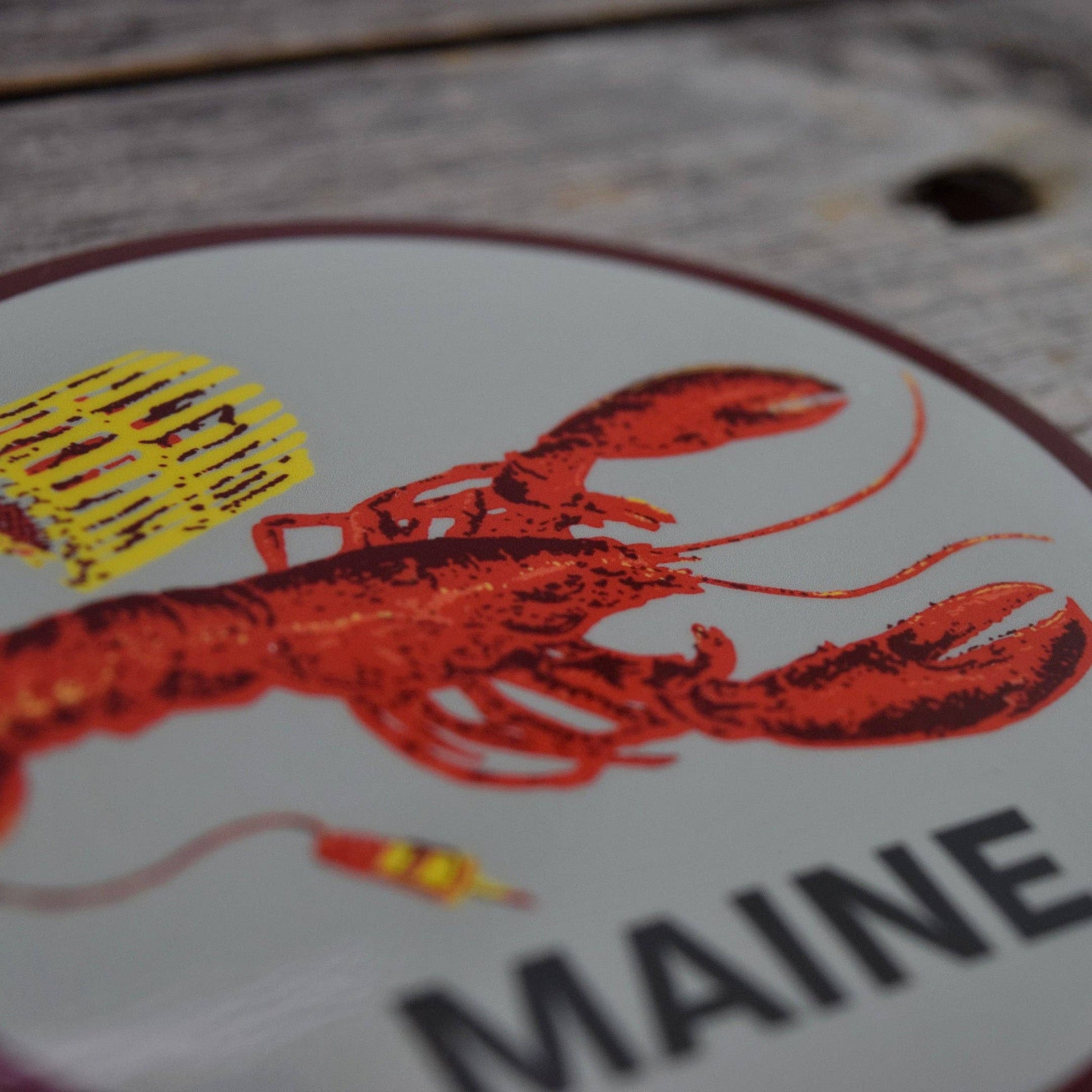 Quiet Tide Goods - Maine Lobster 3.5x3.5in Vinyl Sticker - PMA Store at the Portland Museum of Art, Maine