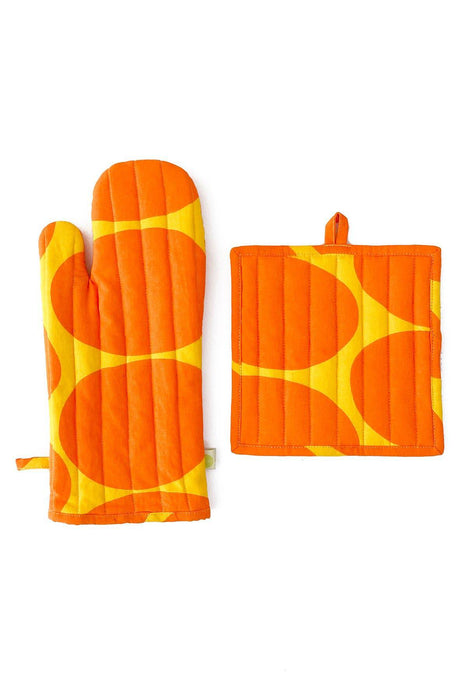 See Design - Oven Mitt & Potholder Set SPRING 2025: Globe Aqua/Green - PMA Store at the Portland Museum of Art, Maine