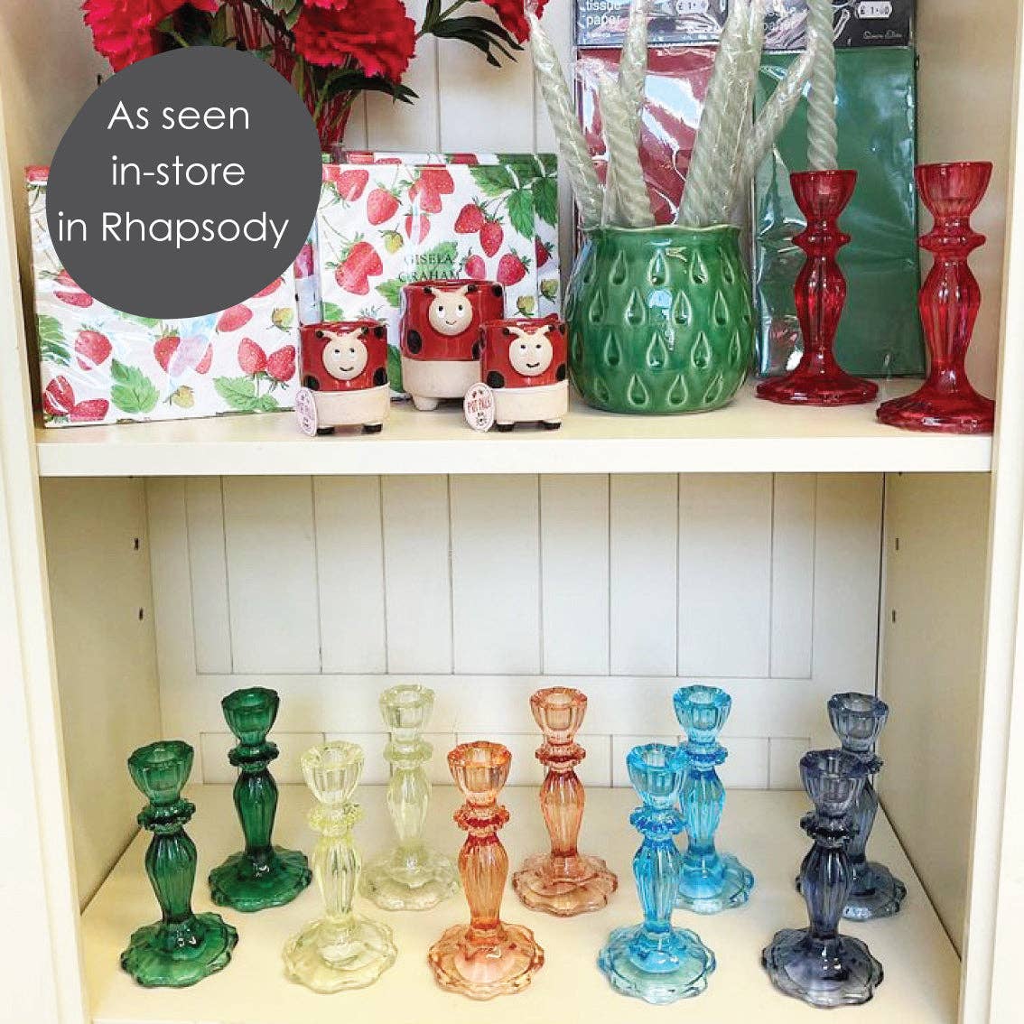 Talking Tables USA - Home, Birthday, Games & Seasonal Decor - Blue Glass Candle Holder | 4th of July Gifts |