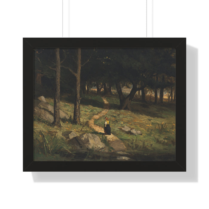 Untitled (Walking in the Woods), 1880s by Edward Mitchell Bannister Nature-Inspired Framed Poster, Wall Art, Interior Decor, Gift for Nature Lovers, Home Decoration