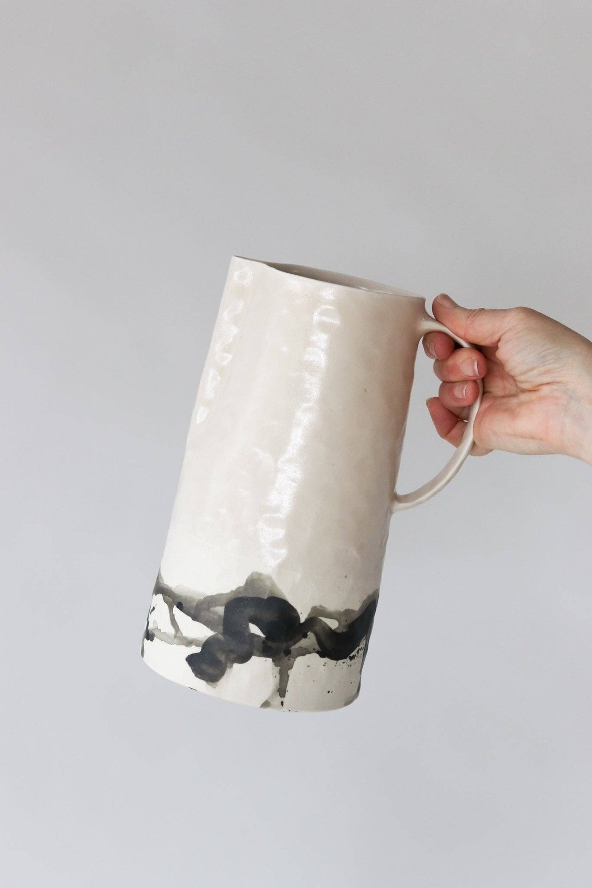 Elizabeth Benotti Ceramics - Splatter Pitcher: Seafoam - PMA Store at the Portland Museum of Art, Maine