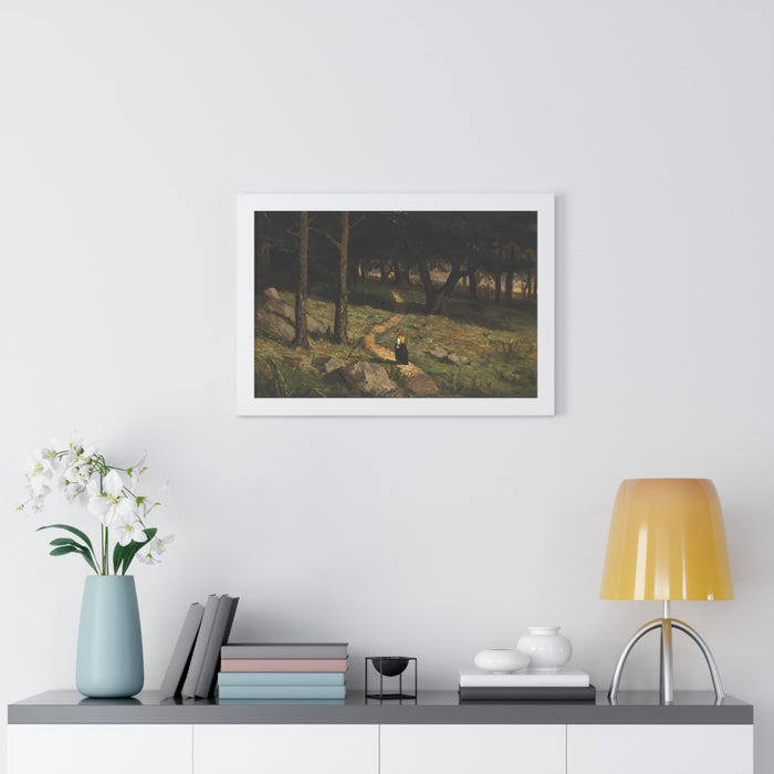Untitled (Walking in the Woods), 1880s by Edward Mitchell Bannister Nature-Inspired Framed Poster, Wall Art, Interior Decor, Gift for Nature Lovers, Home Decoration