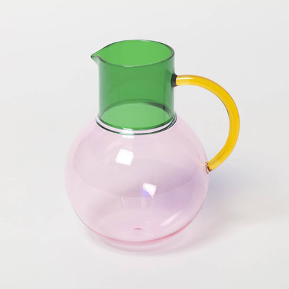 Block Design US - Pablo Glass Jug - Large: Pink Yellow Green