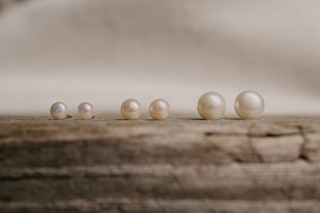 Sea Salt & Silver - White Pearl Stud Earrings: Small - PMA Store at the Portland Museum of Art, Maine