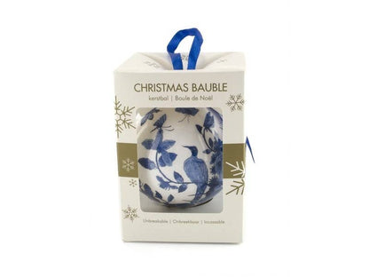 Delft Blue Birds Christmas Ball Ornament, Unbreakable - PMA Store at the Portland Museum of Art, Maine