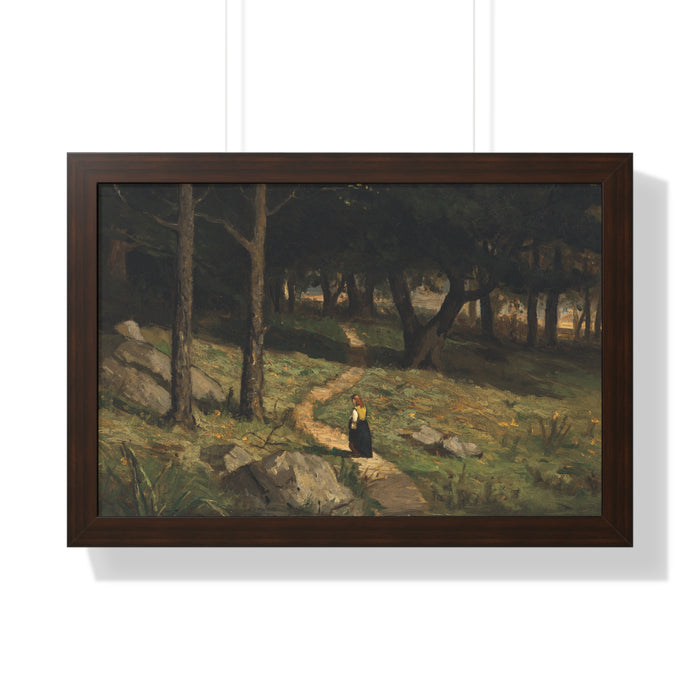 Untitled (Walking in the Woods), 1880s by Edward Mitchell Bannister Nature-Inspired Framed Poster, Wall Art, Interior Decor, Gift for Nature Lovers, Home Decoration