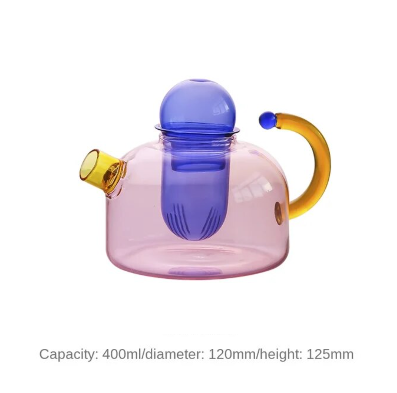 Contrasting Color Heat Resistant Glass Teapot and Cups: Blue Cup - PMA Store at the Portland Museum of Art, Maine