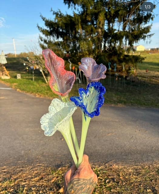 WGK Glass Art Inc - Flower with Long Stem - PMA Store at the Portland Museum of Art, Maine