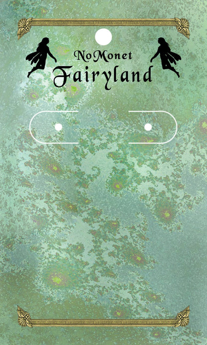NoMonet - Fairyland: Love Light Classic Hand Painted Floral Earrings: Gold Jade And Black - PMA Store at the Portland Museum of Art, Maine