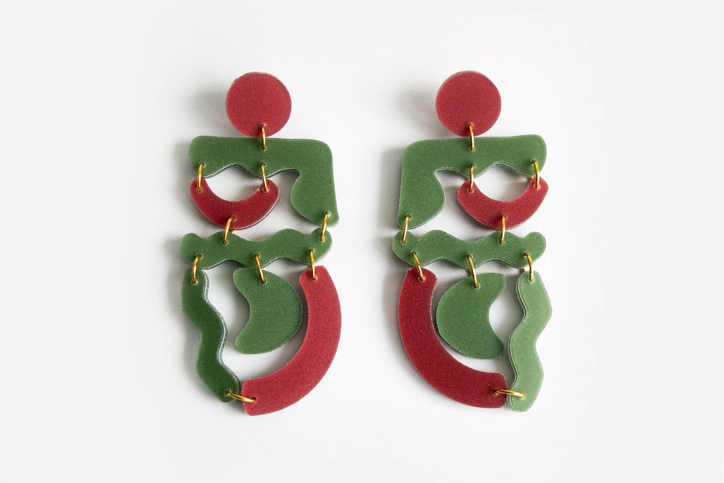 Ecoresin Squiggle Mania Earrings: Nude Solar - PMA Store at the Portland Museum of Art, Maine