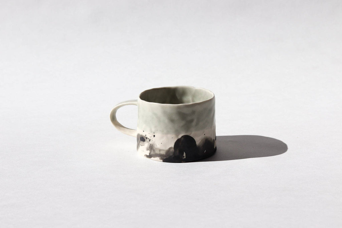 Elizabeth Benotti Ceramics - Pinched Splatter Mug: Deep ocean - PMA Store at the Portland Museum of Art, Maine