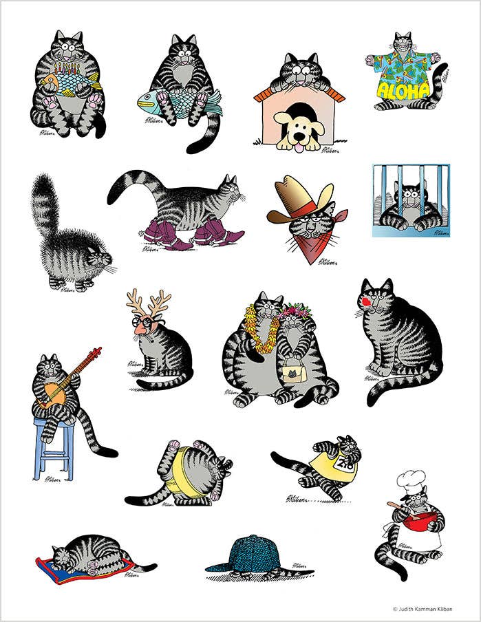 Pomegranate - B. Kliban: CatStickers Sticker Book - PMA Store at the Portland Museum of Art, Maine