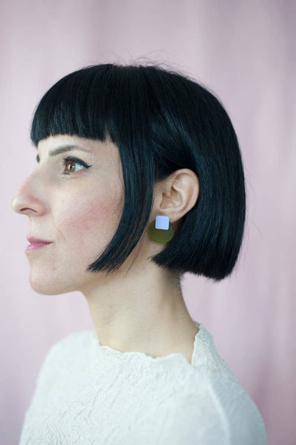 Pamela Coromoto - Glare Mini Earrings - Spring/Summer : Oxford Blue/ Pink